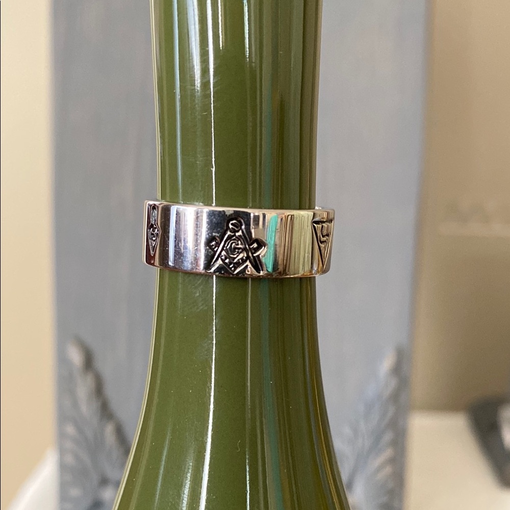 Monel Silver Masonic Ring, size approximately 11 1/2.